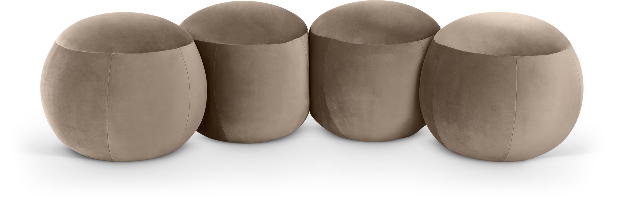 Meridian Furniture Apollo velvet upholstered bench with cushioned seat and sleek design, ideal for living room or entryway decor.