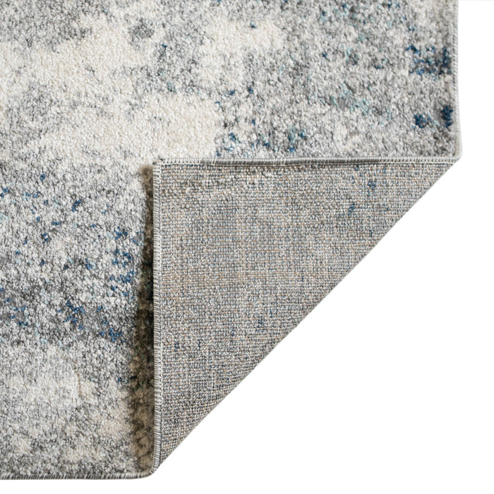 9' x 13' Blue Abstract Power Loom Area Rug - Gray And Light