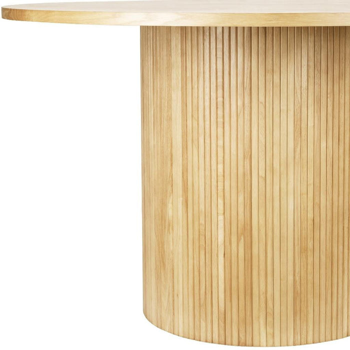 47" Wood Pedestal Base Round Top Dining Table - Natural