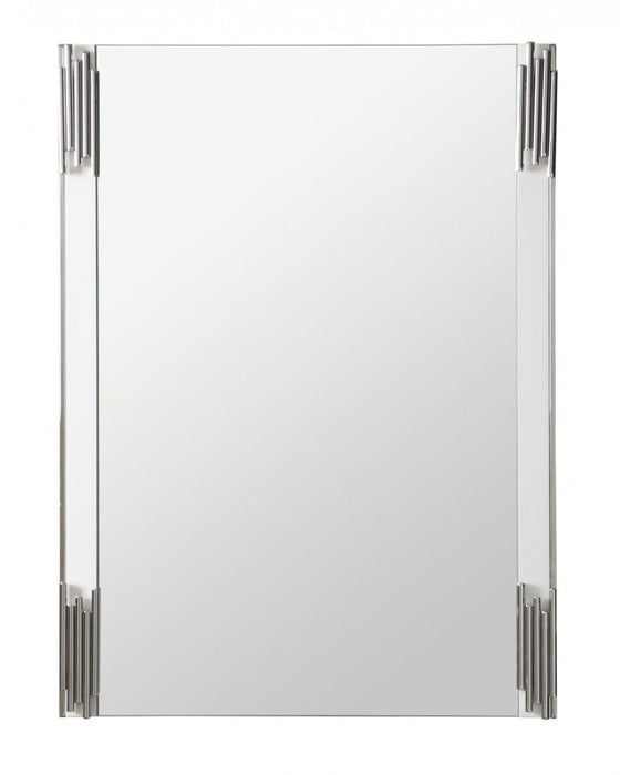 43" Steel Framed Accent Mirror - White