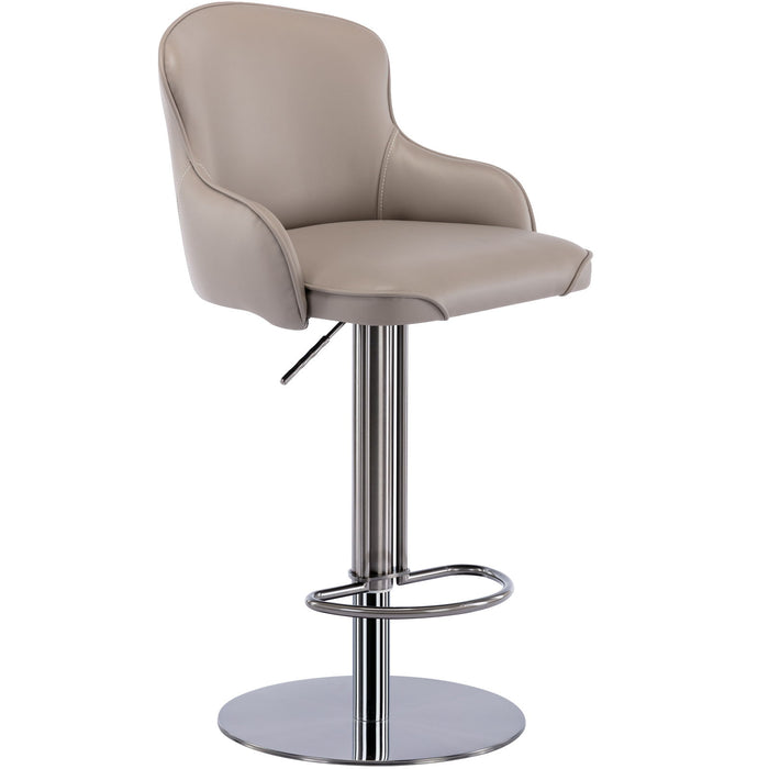 Giga titanium stainless steel bar stool with backrest, swivel, adjustable height, ideal for kitchen counters and dining rooms