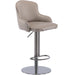 Giga titanium stainless steel bar stool with backrest, swivel, adjustable height, ideal for kitchen counters and dining rooms