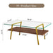 Modern Giga rectangle coffee table with tempered glass top and metal legs, ideal for living room decor.