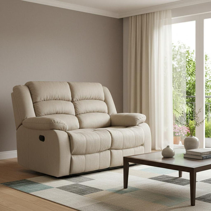 Microfiber Manual Reclining Loveseat - Beige