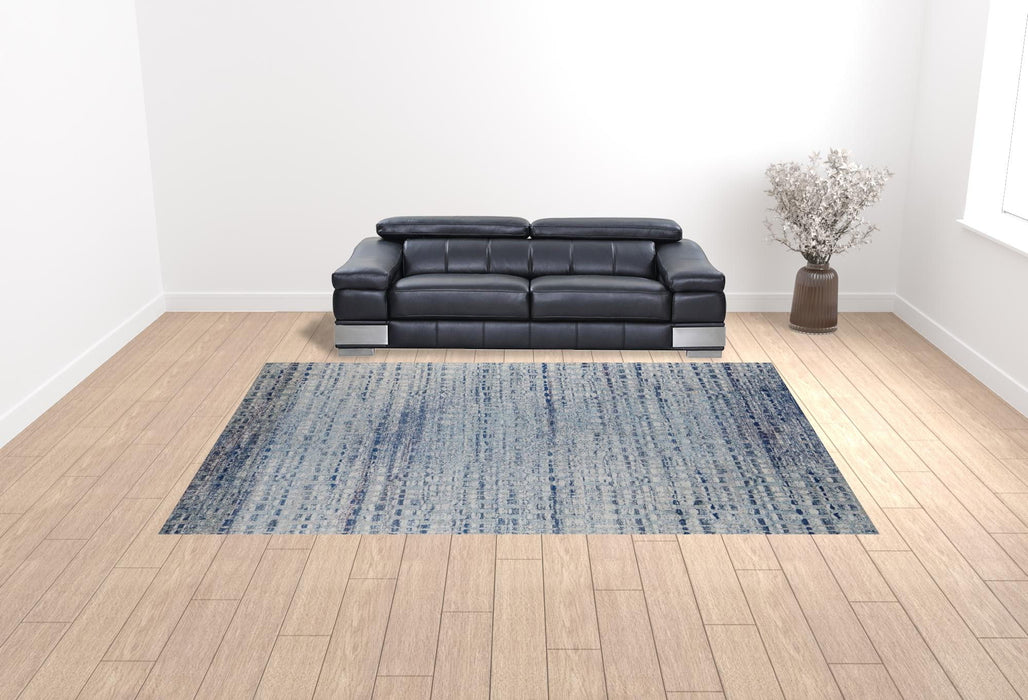 10' x 14' Abstract Power Loom Stain Resistant Area Rug - Ivory And Blue