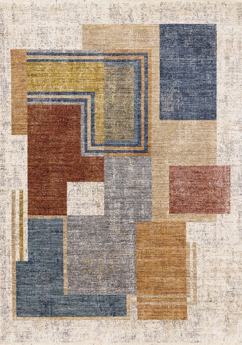 8' X 10' Geometric Area Rug (660242) - Cream / Blue / Brown