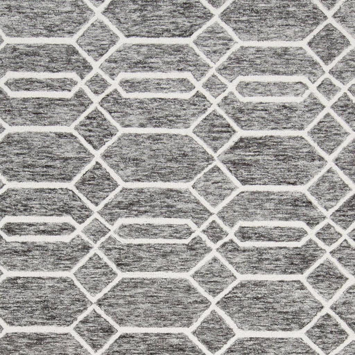 10' X 14' Wool Geometric Hand Tufted Area Rug (566142) - Gray / Black / Ivory