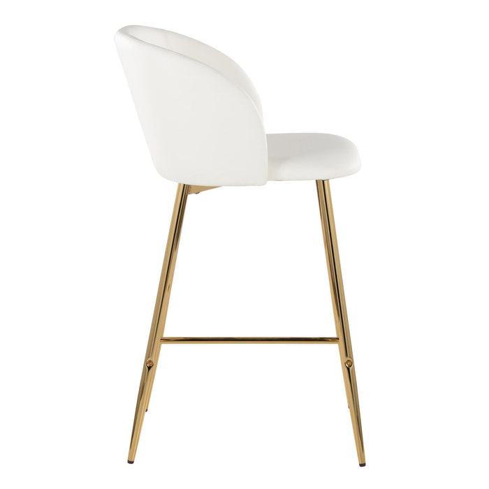 Fran - Fixed-Height Counter Stool (Set of 2) - Gold Metal Base