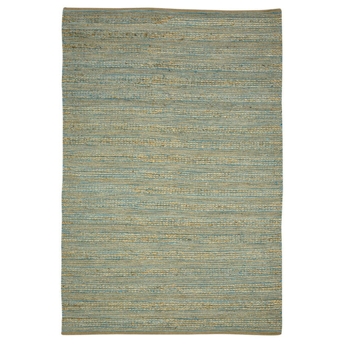 8' X 10' Jute Striped Flatweave Handmade Area Rug - Aqua