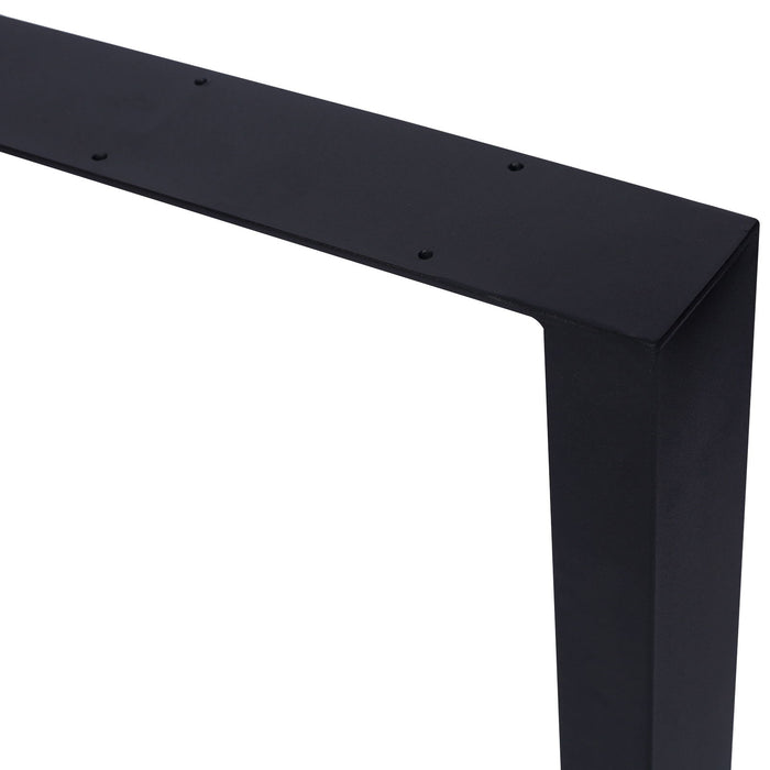 Set of two Giga square metal table legs with a wide, heavy-duty steel design for dining or desk support.
