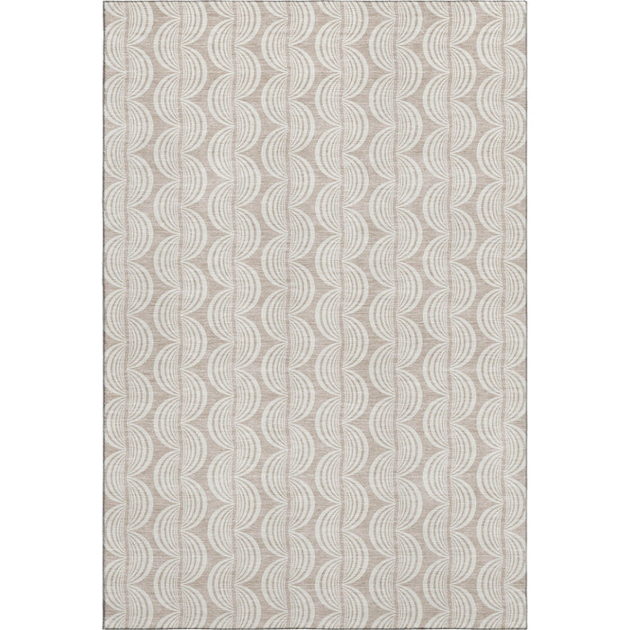 10' X 14' Ogee Washable Area Rug With UV Protection (682769) - Khaki / Ivory