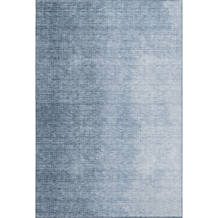 10' X 14' Ombre Washable Area Rug With UV Protection - Blue And Ivory