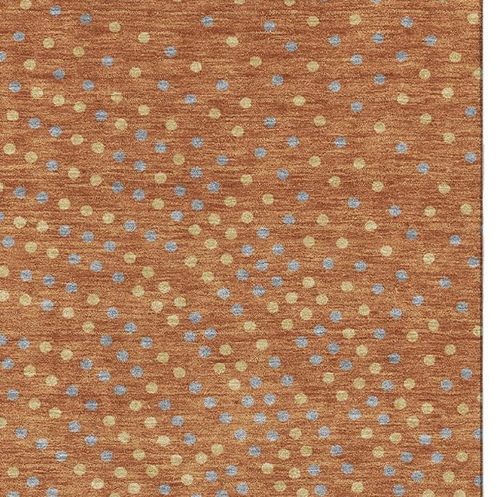 10' X 14' Polka Dot Washable Area Rug With UV Protection (680193) - Rust / Copper / Gray