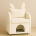 Giga beige bunny ear pet-friendly armchair with hidden pet house and storage pocket, ideal for bedroom or living room.