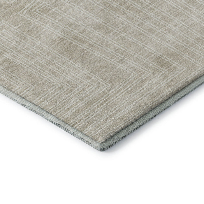 10' X 14' Geometric Washable Area Rug With UV Protection (681947) - Beige / Ivory