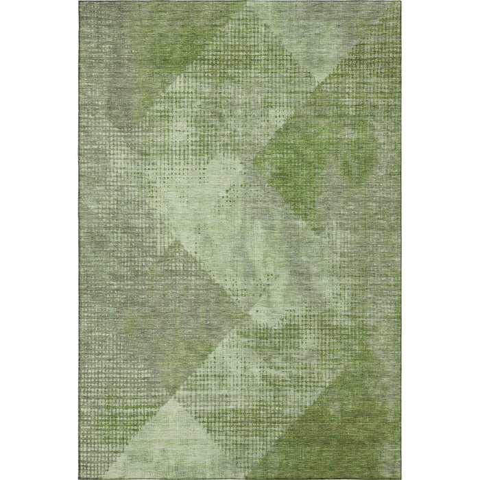 10' X 14' Diamond Washable Area Rug With UV Protection (683327) - Green / Gray