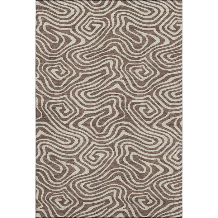 10' X 14' Abstract Washable Area Rug With UV Protection (680079) - Brown / Beige