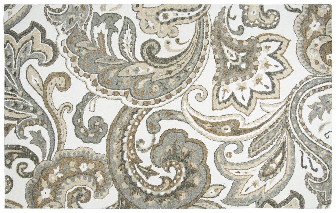 10' X 13' Wool Paisley Hand Tufted Area Rug (748154) - Beige / Natural