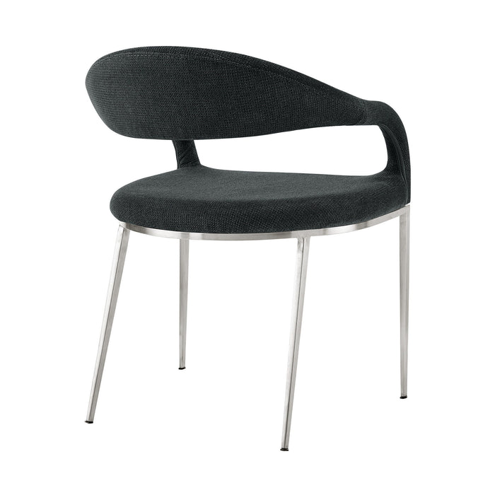 Upholstered Polyester Open Back Dining Arm Chairs (Set of 2) - Gray