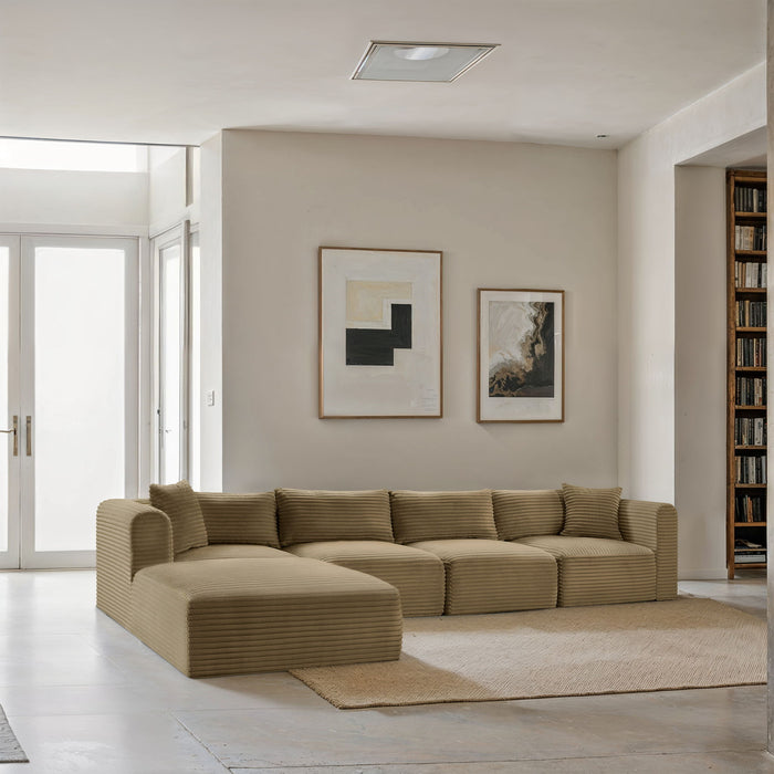 Shaggy - 5 Piece Modular Sectional With Ottoman