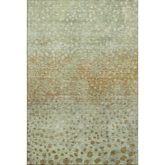 10' X 14' Polka Dot Washable Area Rug With UV Protection (683638) - Artichoke Green / Copper