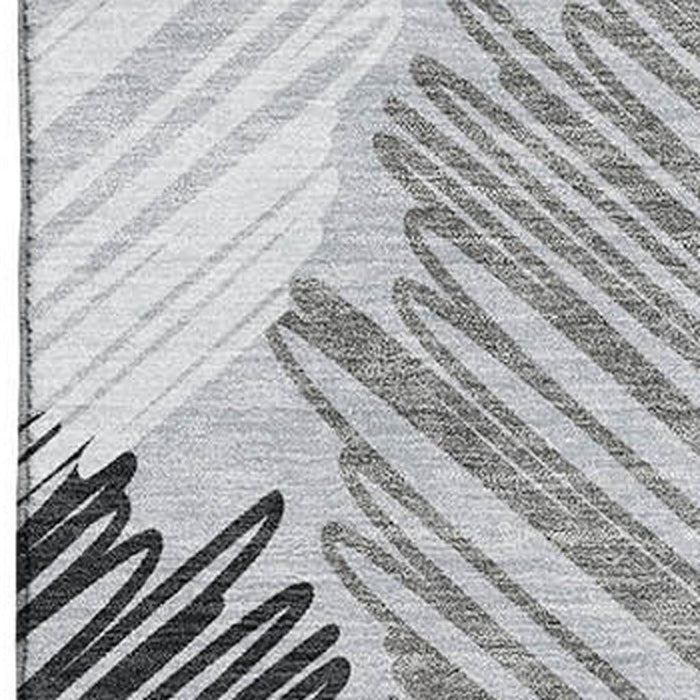 10' X 14' Geometric Washable Area Rug With UV Protection (708886) - Blue / Ivory / Gray