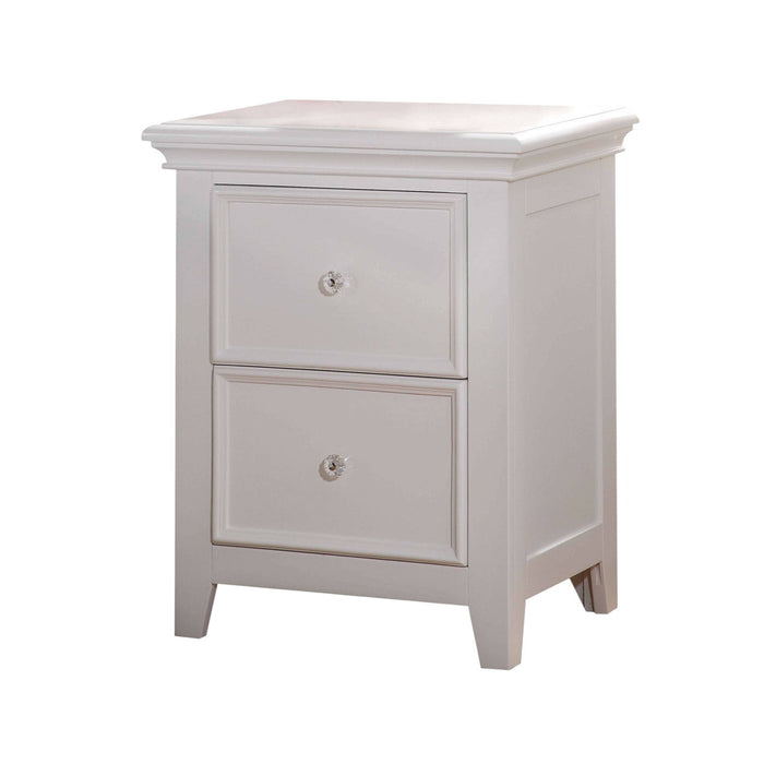 27" Two Drawers Nightstand - White