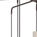 Nine-light bronze metal chandelier with cream fabric shades, dimmable, hanging fixture with elegant design and modern style.