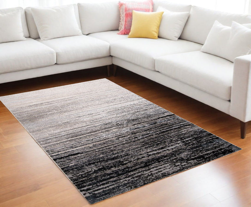 13' x 20' Abstract Area Rug - Beige And Black