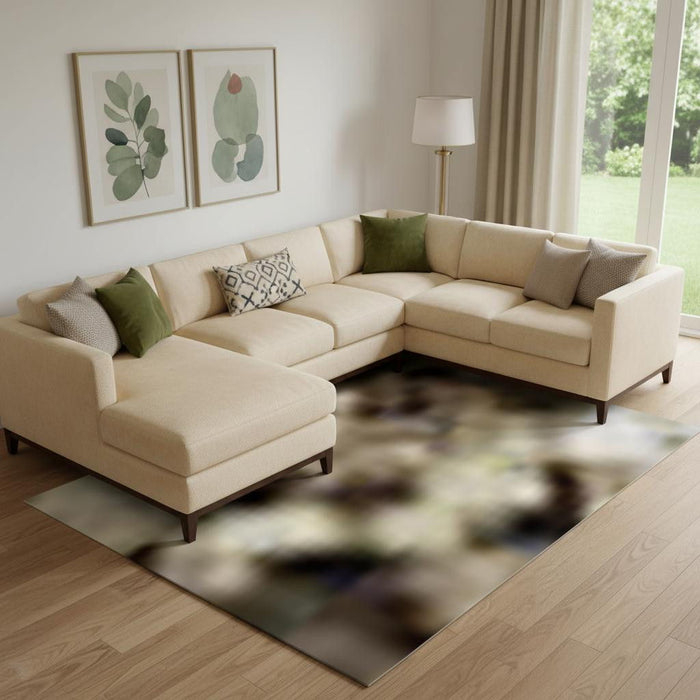 10' X 14' Floral Washable Area Rug With UV Protection (671882) - Brown / Beige
