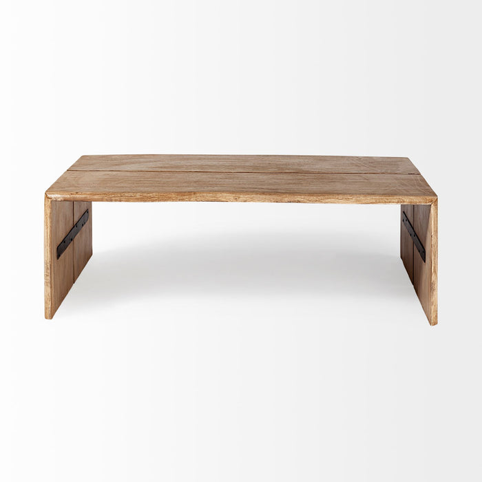 Rectangular Solid Wood Top And Base Coffee Table - Light Brown