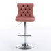 Set of two Giga modern upholstered swivel barstools with tufted backs, adjustable height 25-33 inches, for home pub or kitchen island.