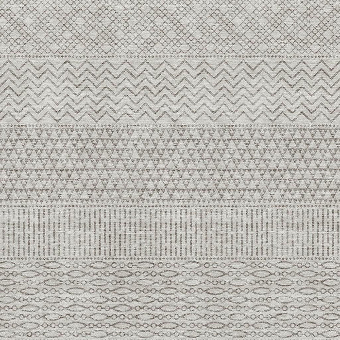 10' X 14' Striped Washable Area Rug With UV Protection (674760) - Beige / Ivory