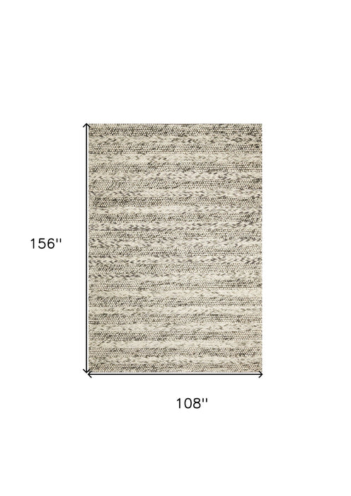 9' x 13' Hand Woven Knobby Stripes Indoor Area Rug - Gray Heather