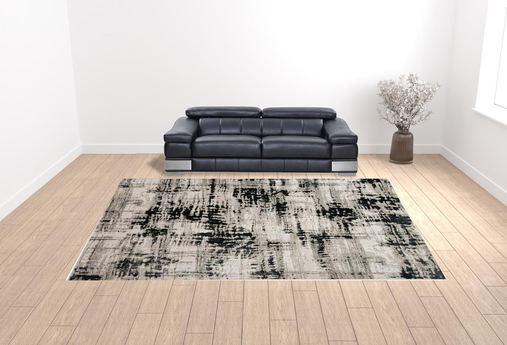 12' x 15' Area Rug - Black White And Gray
