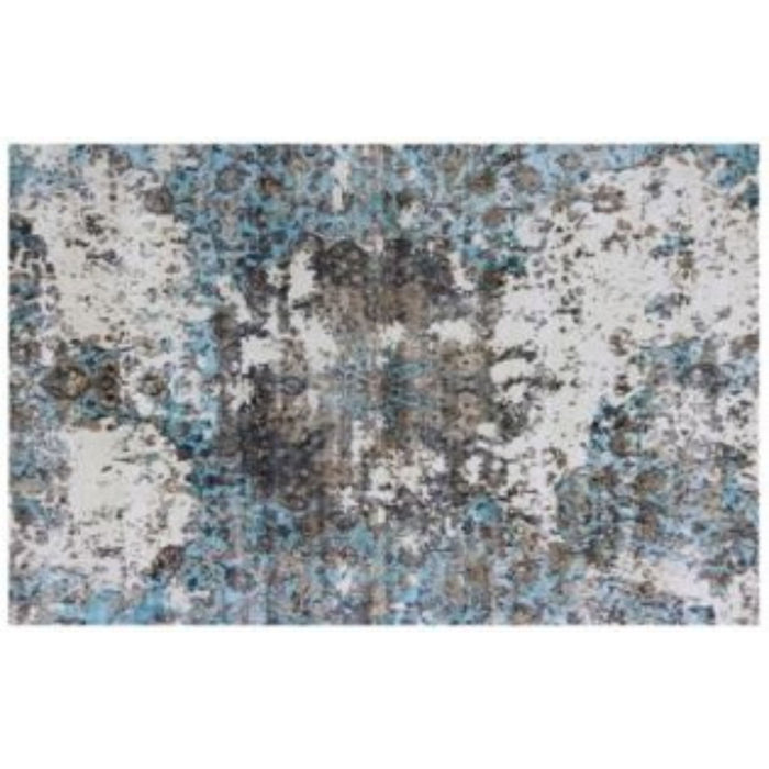 8' Abstract Hand Loomed Area Rug - Gray And Ivory