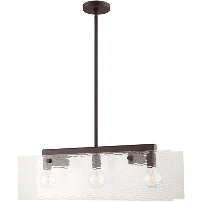 17" Three Light Dimmable Chandelier With Shades - Bronze