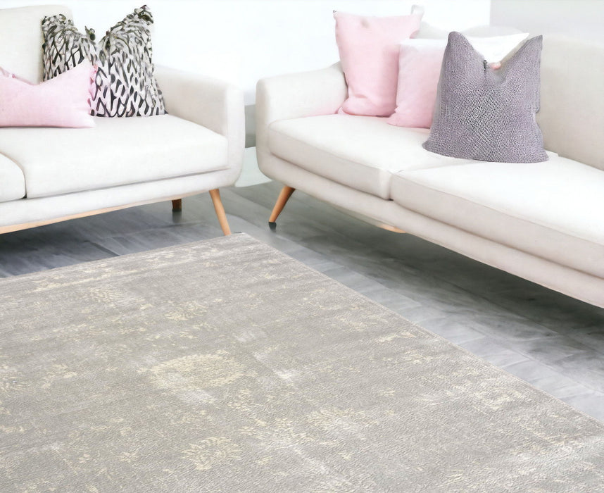 8' x 11' Modern Distressed Area Rug - Gray