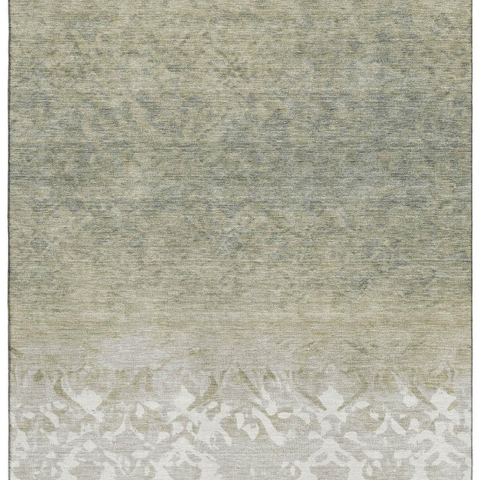10' X 14' Damask Washable Area Rug With UV Protection (709426) - Beige / Ivory / Taupe