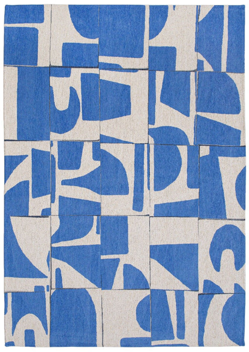8' X 11' Geometric Washable Area Rug (551959) - Blue / White