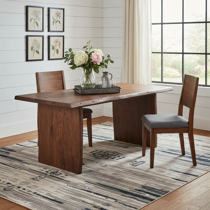 72" Solid Wood Live Edge Sled Base Dining Table - Brown