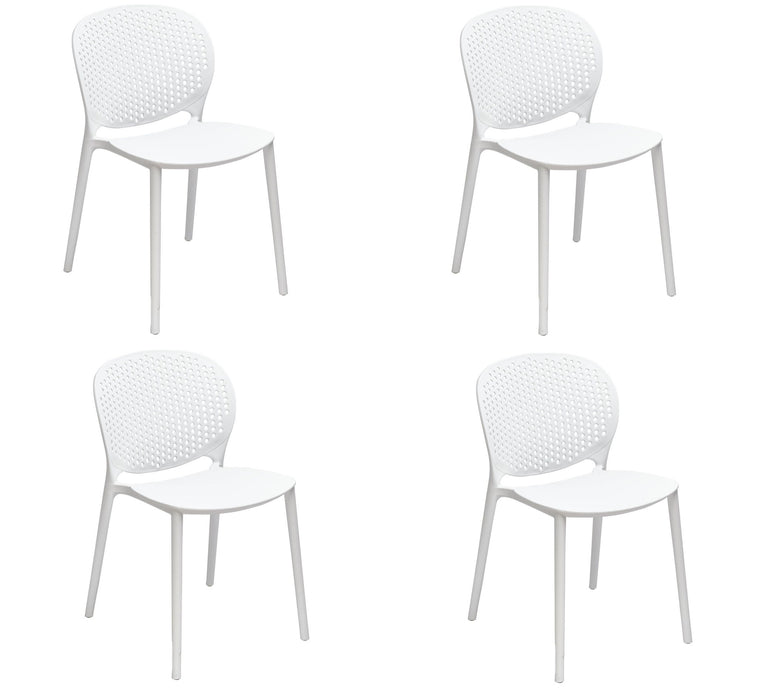 Partially Open Back Dining Side Chairs (Set of 4) - White
