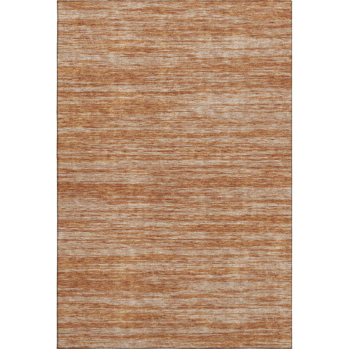 10' X 14' Striped Washable Area Rug With UV Protection (675588) - Copper / Rust