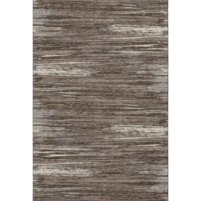 10' X 14' Striped Washable Area Rug With UV Protection (671210) - Brown / Beige
