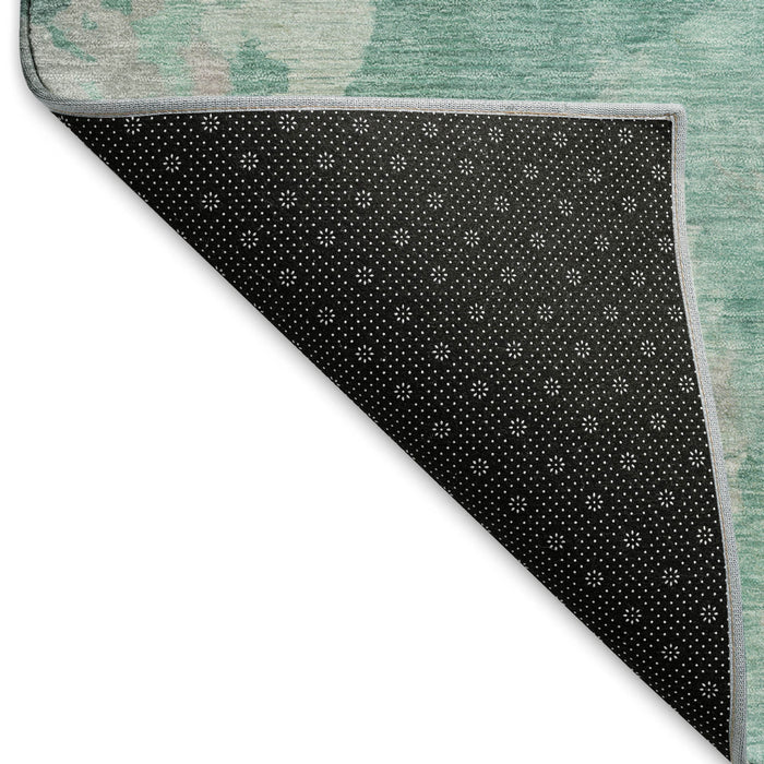 10' X 14' Abstract Washable Area Rug With UV Protection (695468) - Teal / Gray / Lavender