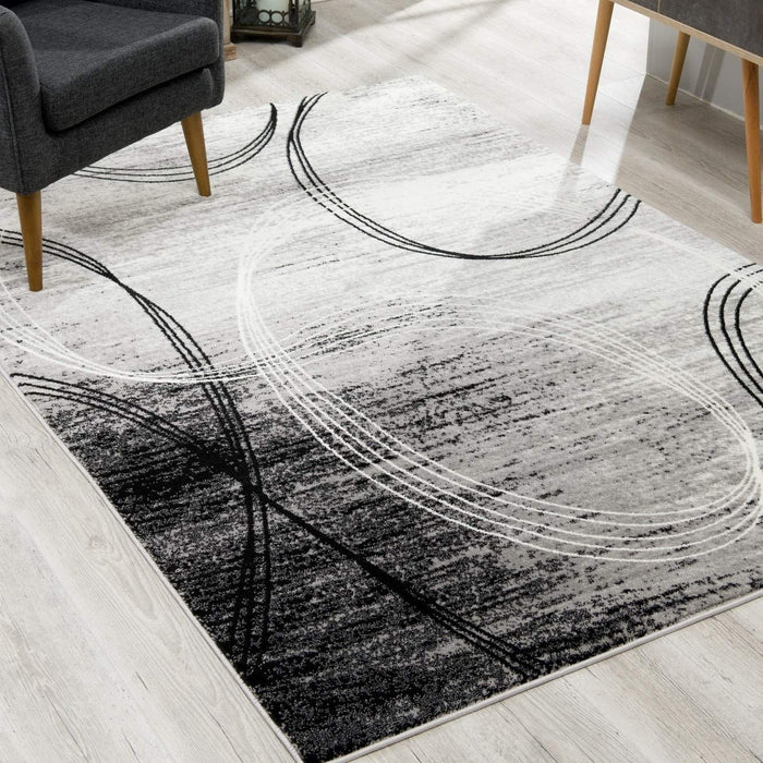 8' x 10' Abstract Dhurrie Area Rug - Gray