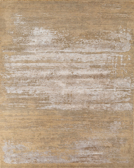 8' X 10' Abstract Hand Knotted Area Rug - Beige