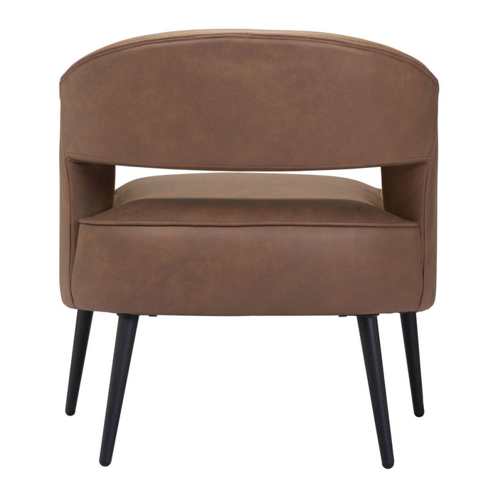 27" Faux Leather Arm Chair - Brown And Black