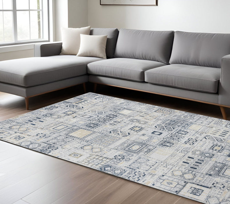 9' X 12' Ikat Area Rug - Ivory