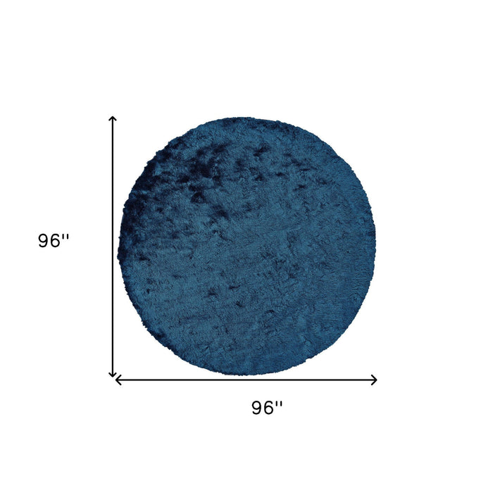 8' Round Shag Tufted Handmade Area Rug - Blue And Green